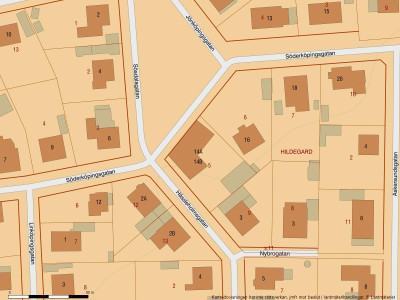 Fastighetskarta Söderköpingsgatan 14